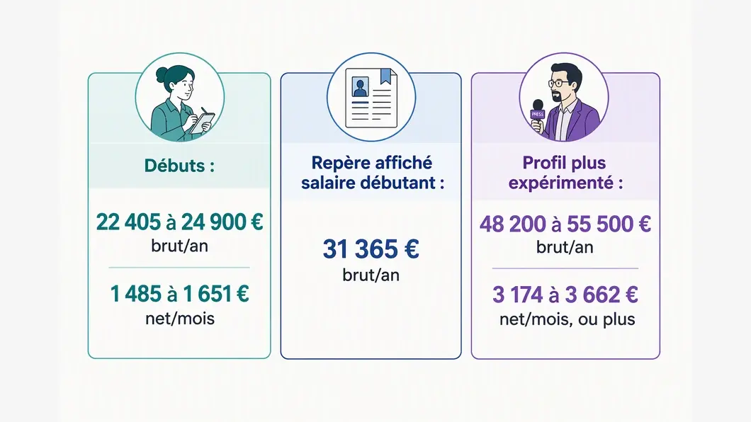 Infographie comparant séparément les repères Hellowork pour les débuts et les profils expérimentés.